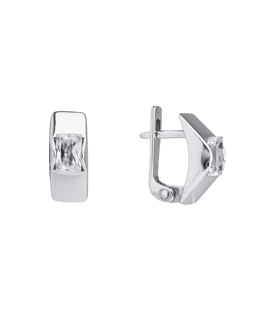 Hõbekõrvarõngad tsirkooniga