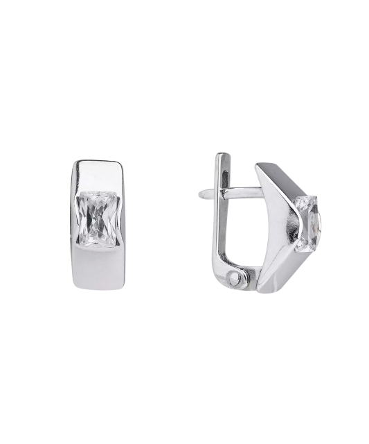 Серьги из серебра с цирконом