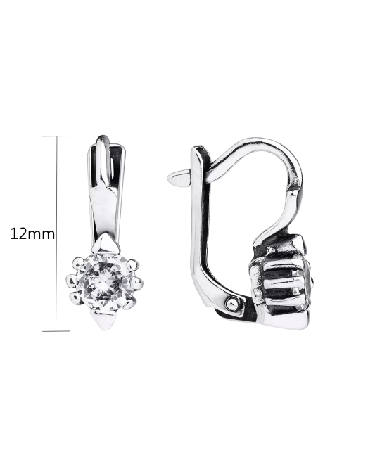 Hõbekõrvarõngad tsirkoonidega