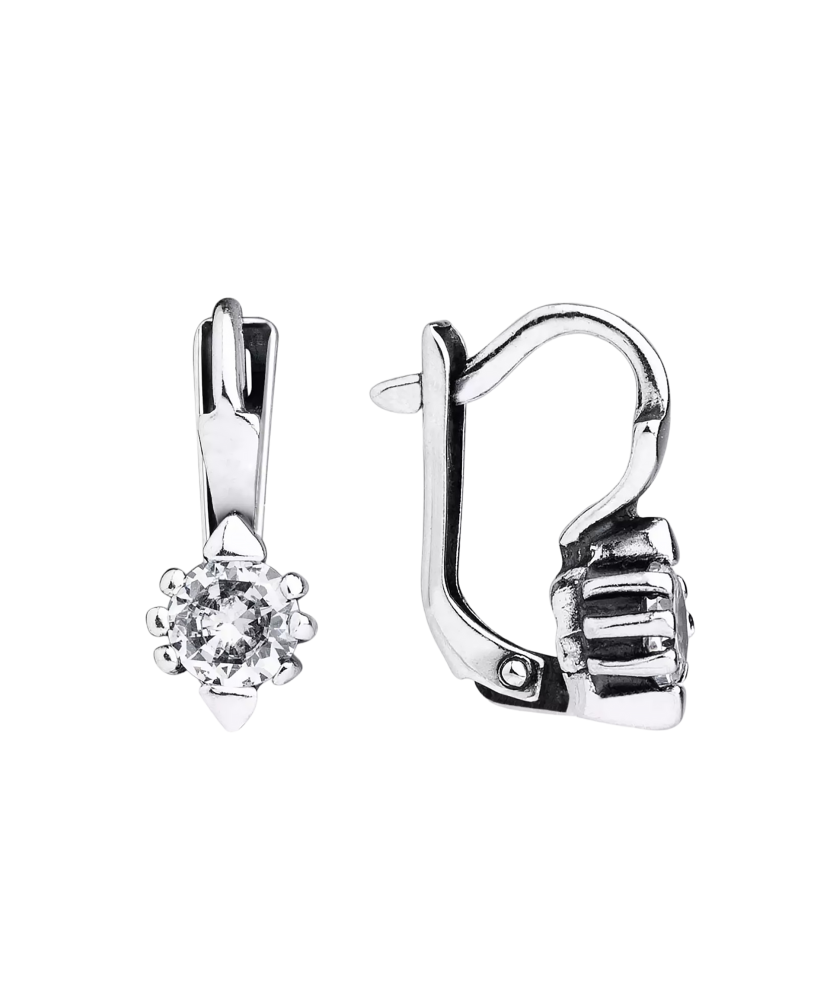 Серьги из серебра с цирконами