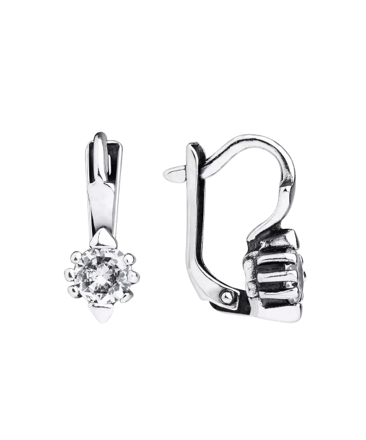 Hõbekõrvarõngad tsirkoonidega