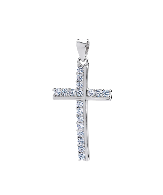 Серебряный подвеска с цирконами „крест“