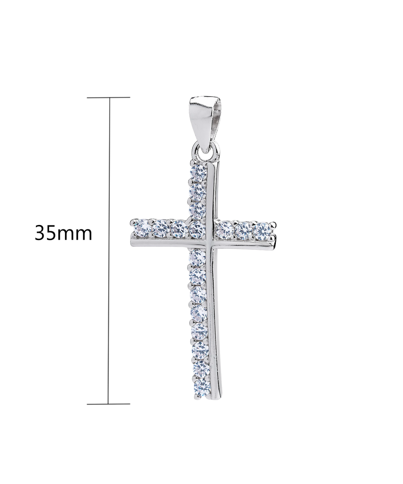 Серебряный подвеска с цирконами „крест“