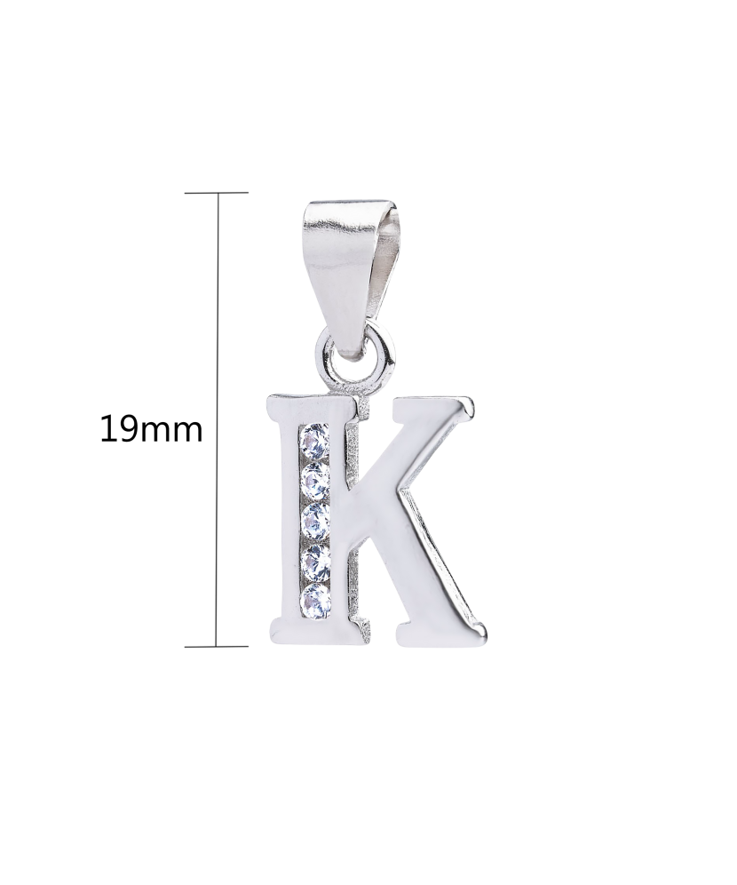 Серебряный подвеска с цирконами письмо K
