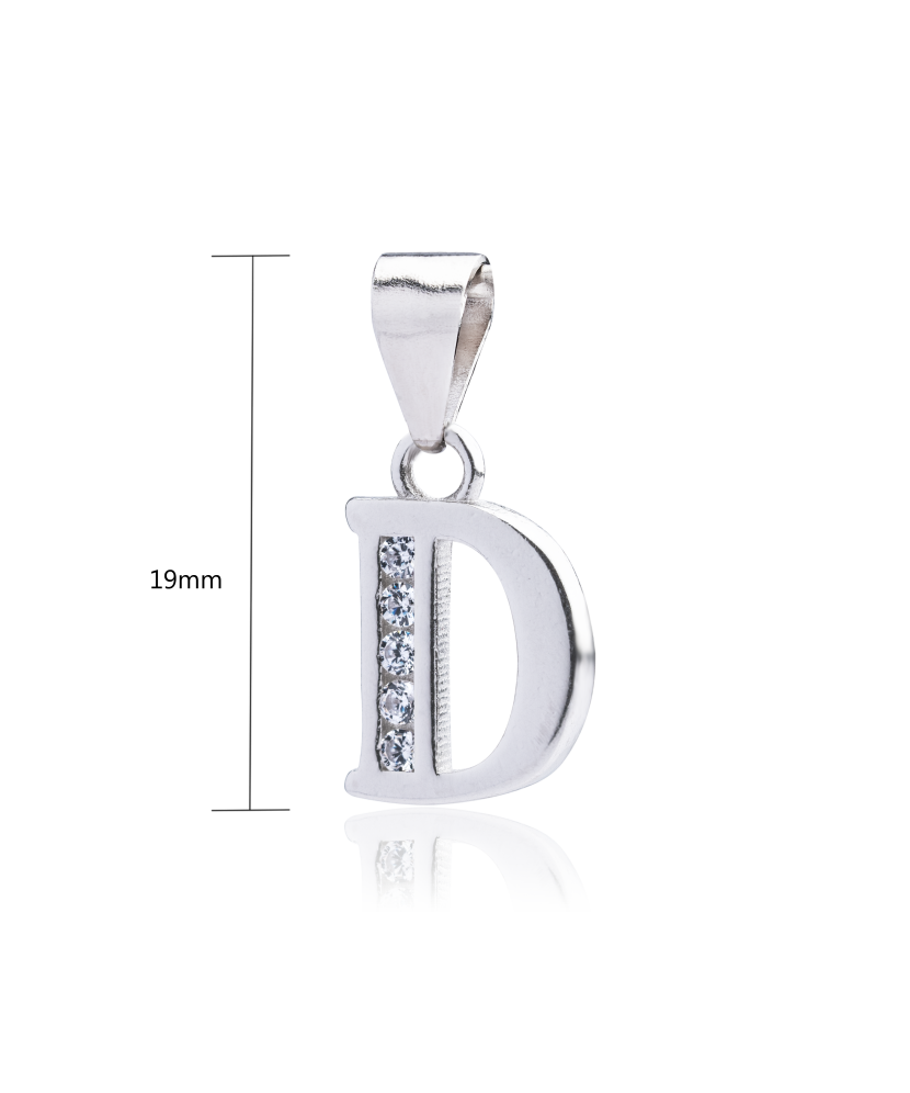 Серебряный подвеска с цирконами письмо D