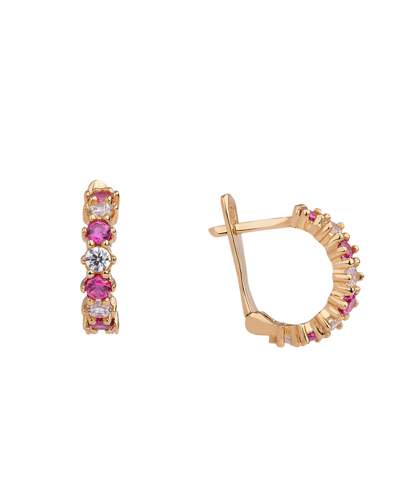 Золотые серьги с цирконами