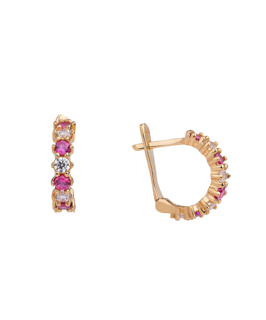 Золотые серьги с цирконами