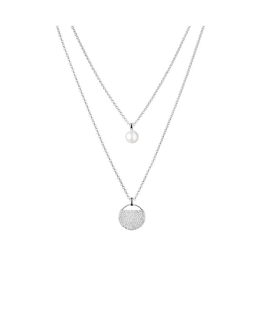 Hõbekett pärlitega pärlitega tsirkooniga - Goldinga