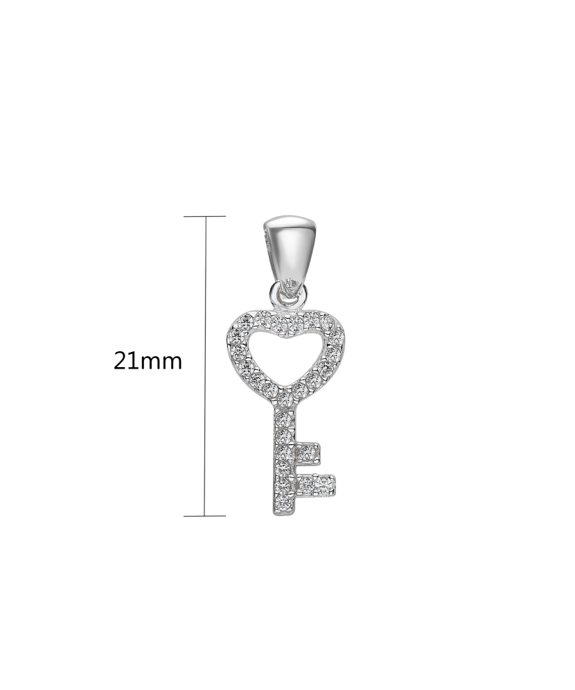 Серебряный подвеска с цирконами "Ключ"