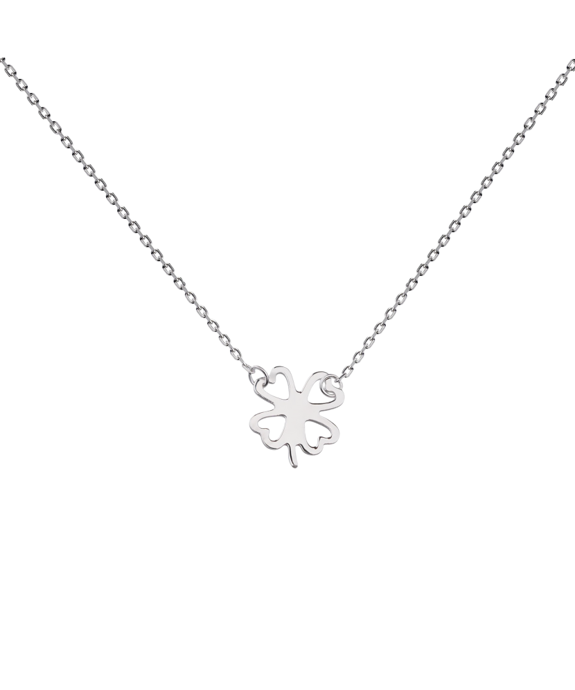Серебряная цепочка с подвеской "Клевер"