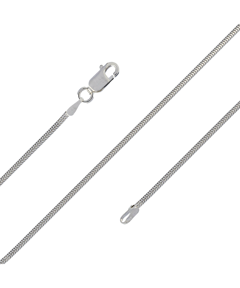 Roodiumiga kaetud hõbekett "Snake" 1.6mm