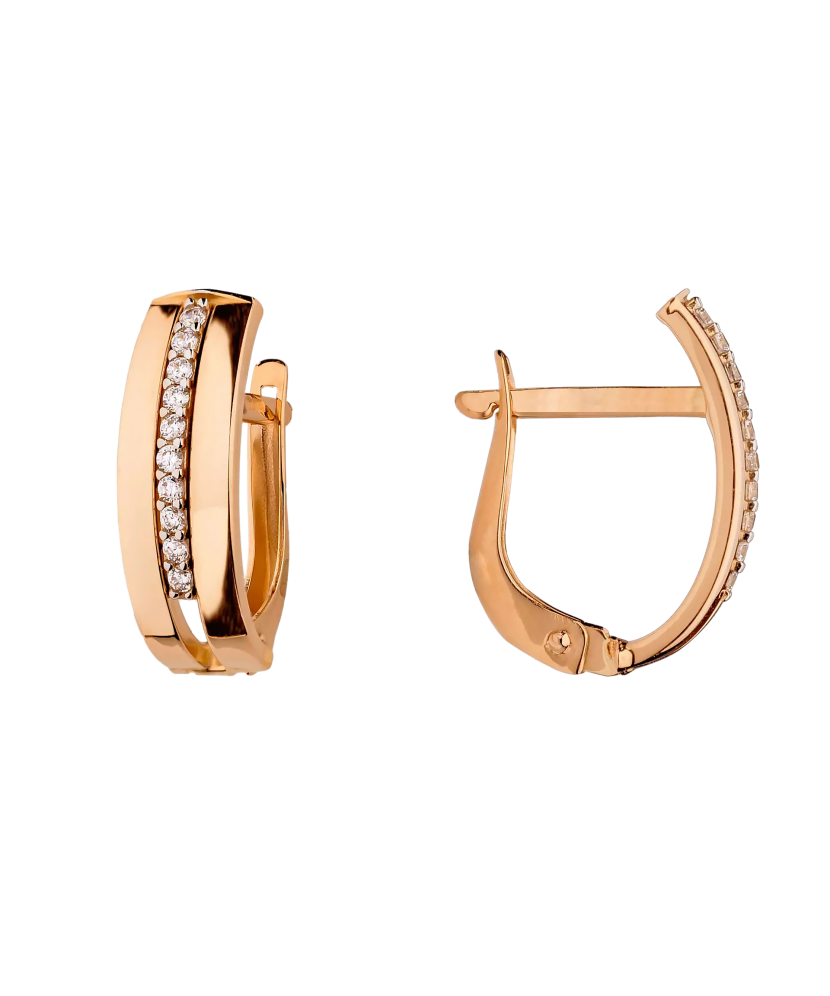 Kuldkõrvarõngad tsirkoonidega - Goldinga