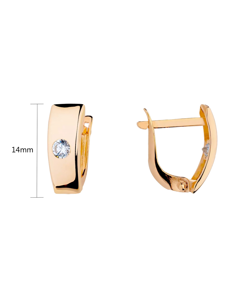 Kuldkõrvarõngad tsirkoonidega