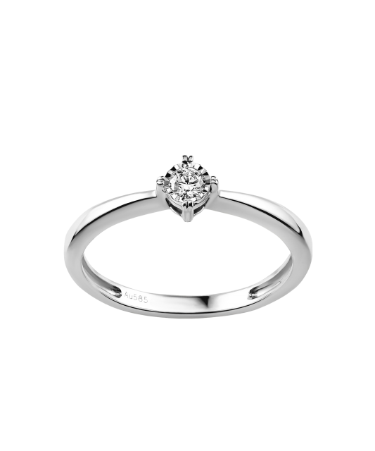 Valgest kullast sõrmus briljantidega - Goldinga