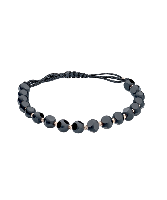 Mustast lõngast käevõru kulla ja oonüksitega - Goldinga