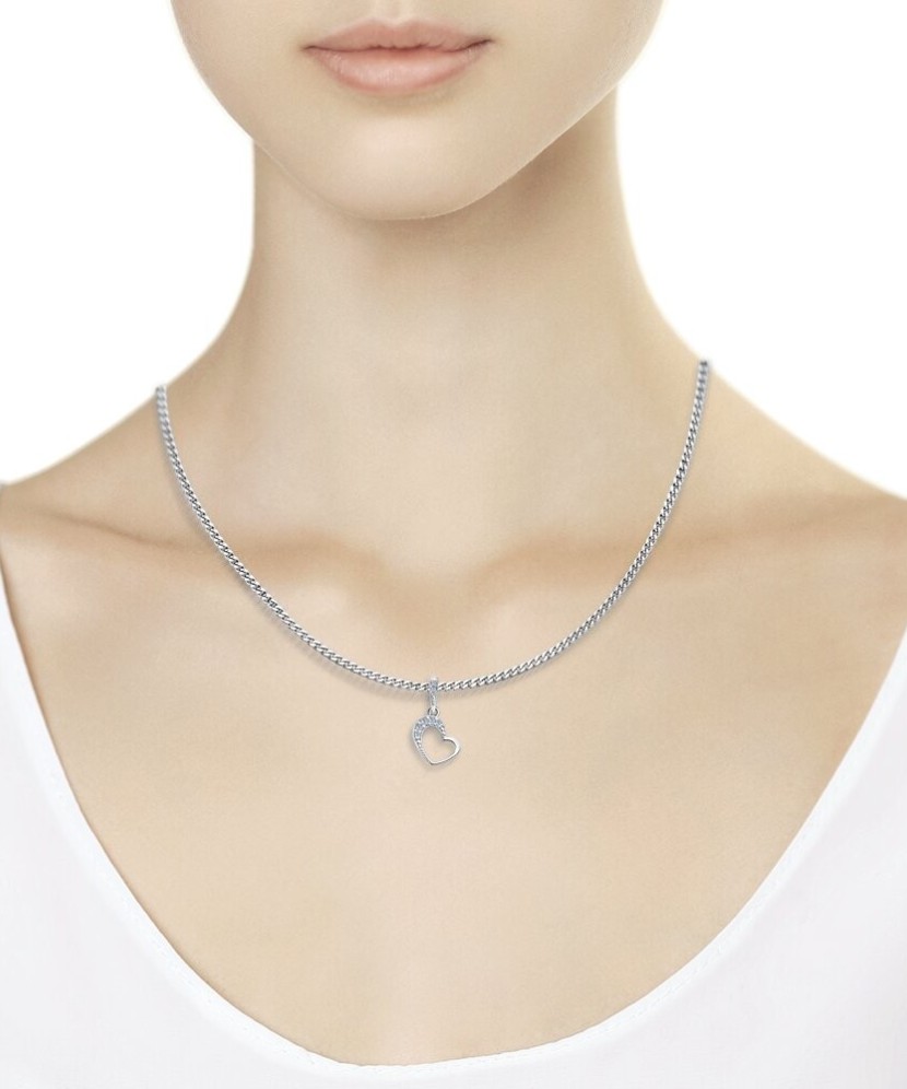 Sidabrinis pakabukas su cirkoniais "Širdelė" - Sidabriniai pakabukai - Goldinga