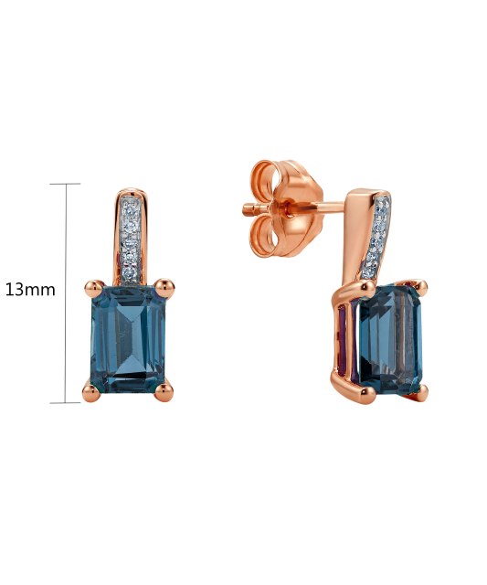 Kuldkõrvarõngad Londoni topaaside ja briljantidega