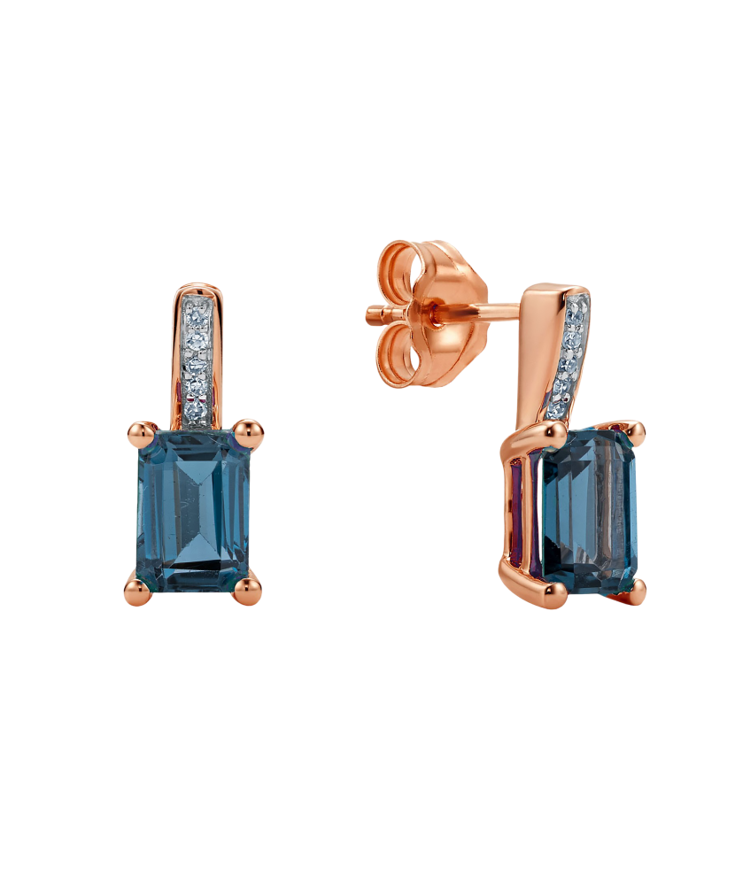 Kuldkõrvarõngad Londoni topaaside ja briljantidega