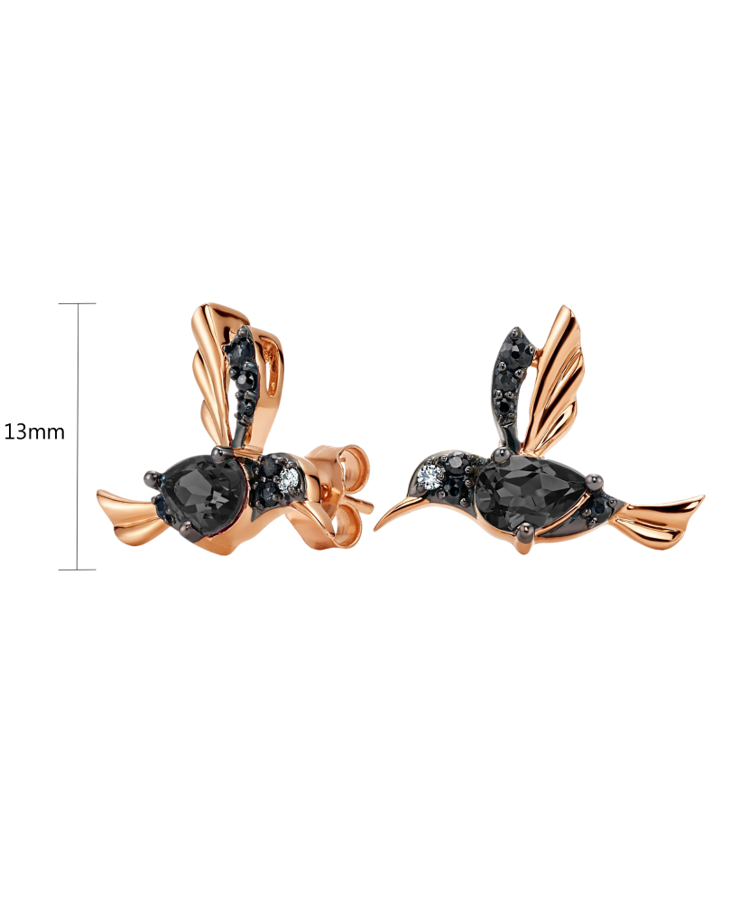 Kuldkõrvarõngad mustade teemandite