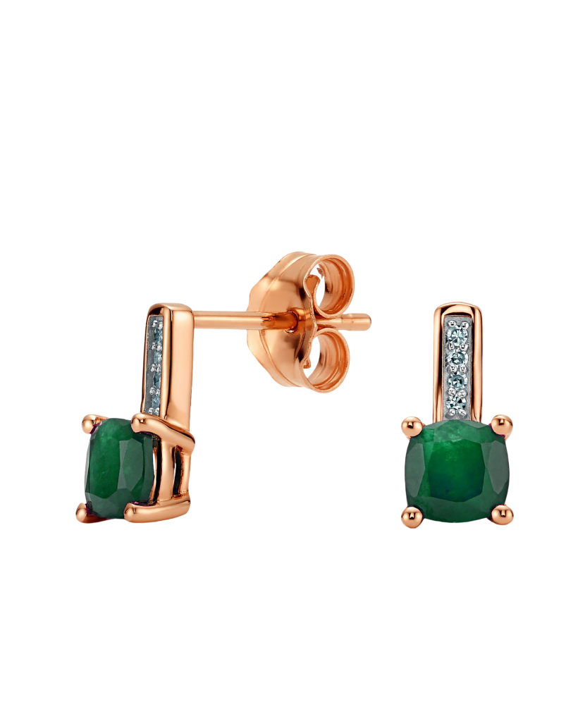 Kuldkõrvarõngad smaragdide ja briljantidega