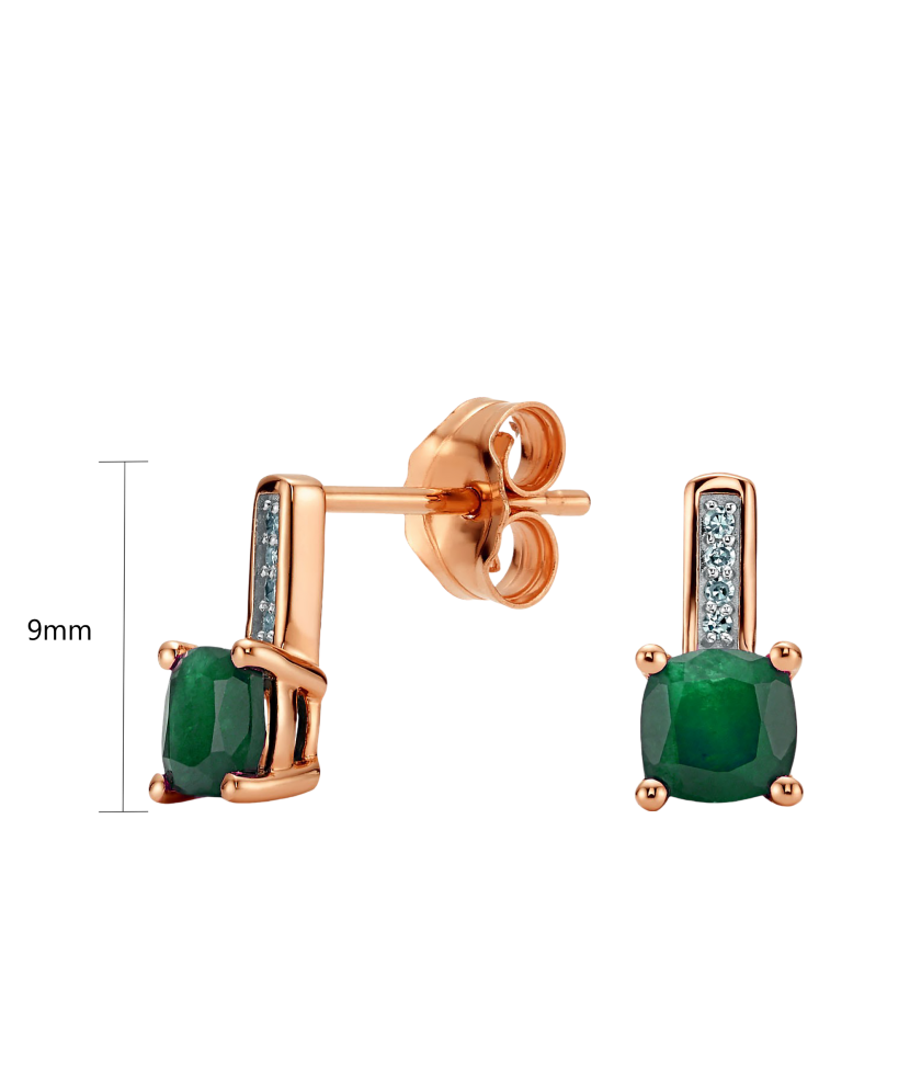 Kuldkõrvarõngad smaragdide ja briljantidega