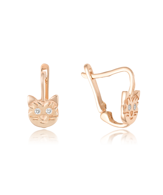 Золотые серьги с цирконами