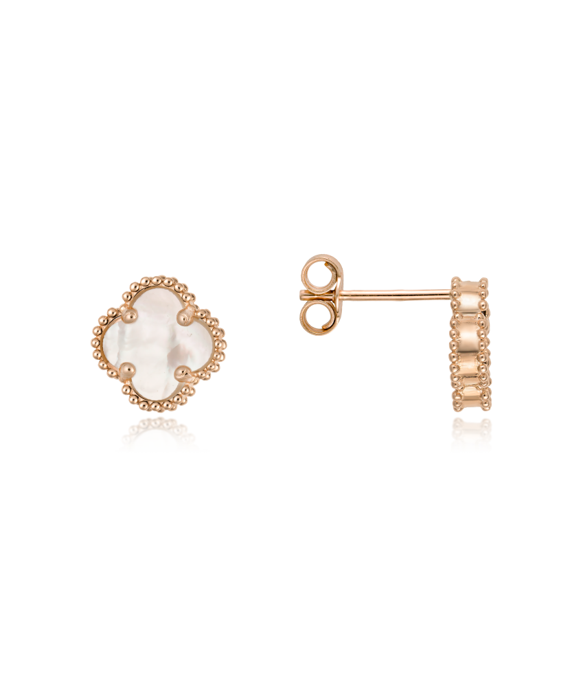 Золотые серьги с перламутром