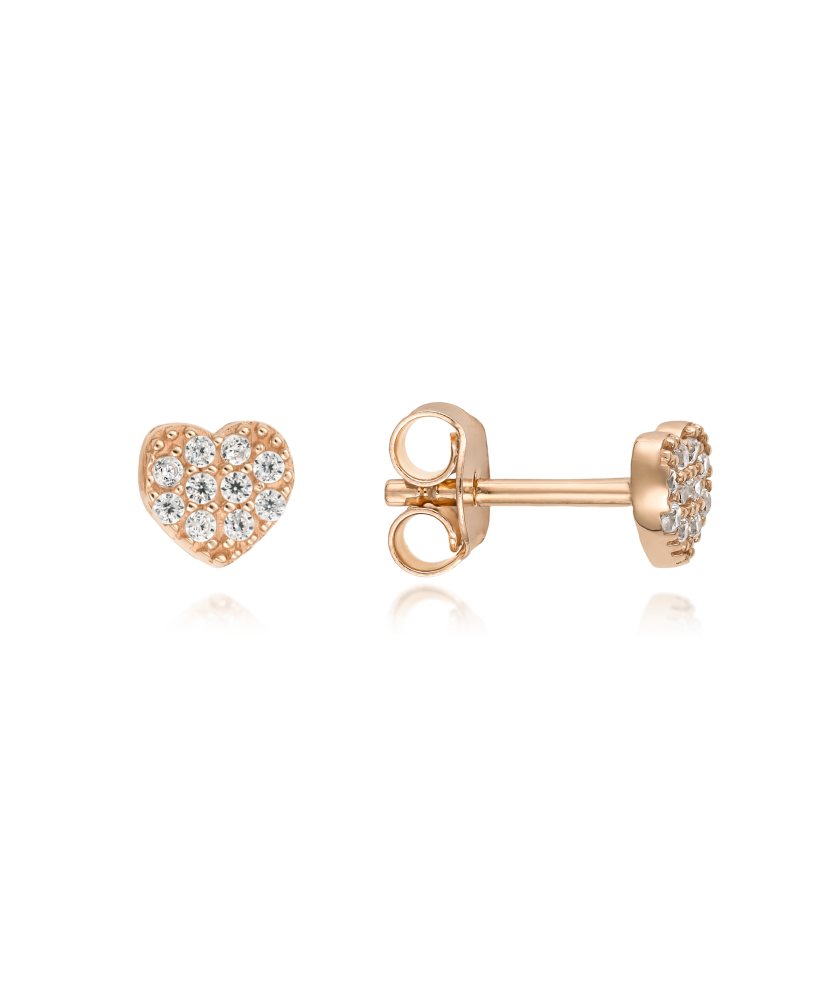 Kuldkõrvarõngad tsirkoonidega "südamekesed"