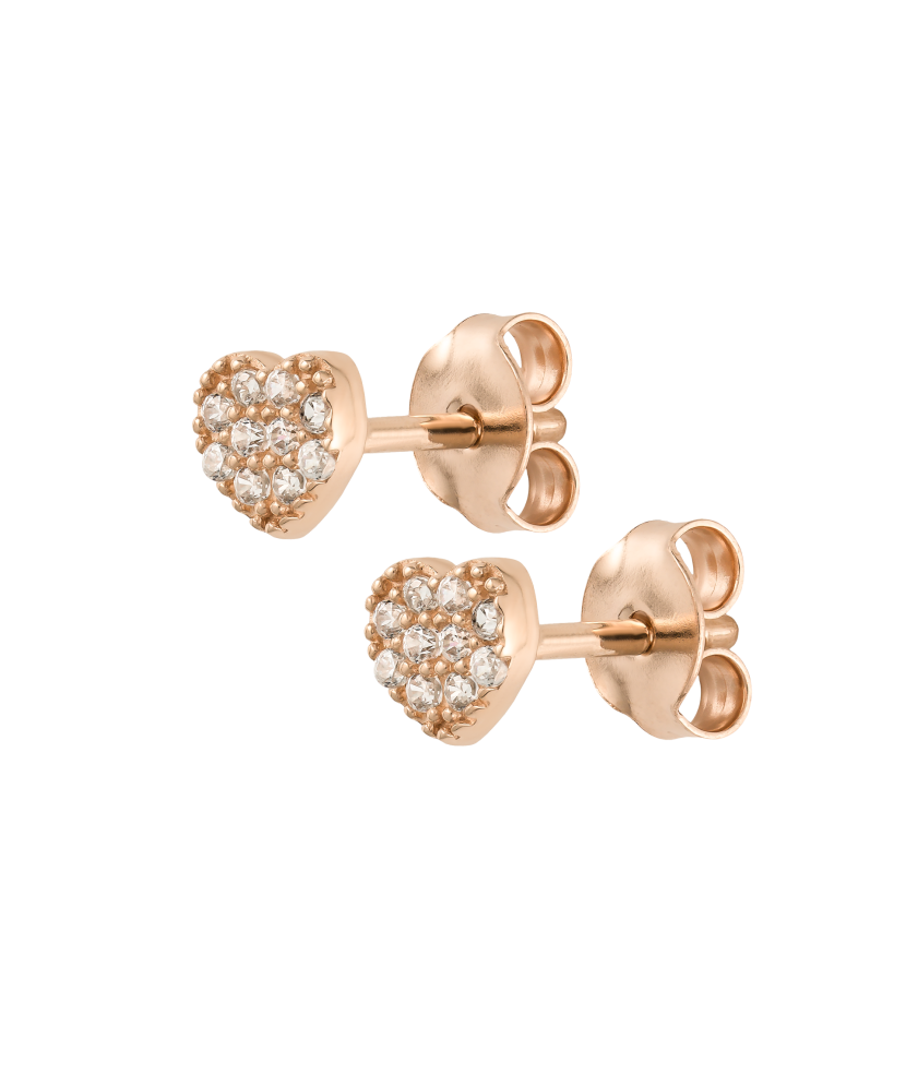 Kuldkõrvarõngad tsirkoonidega "südamekesed"