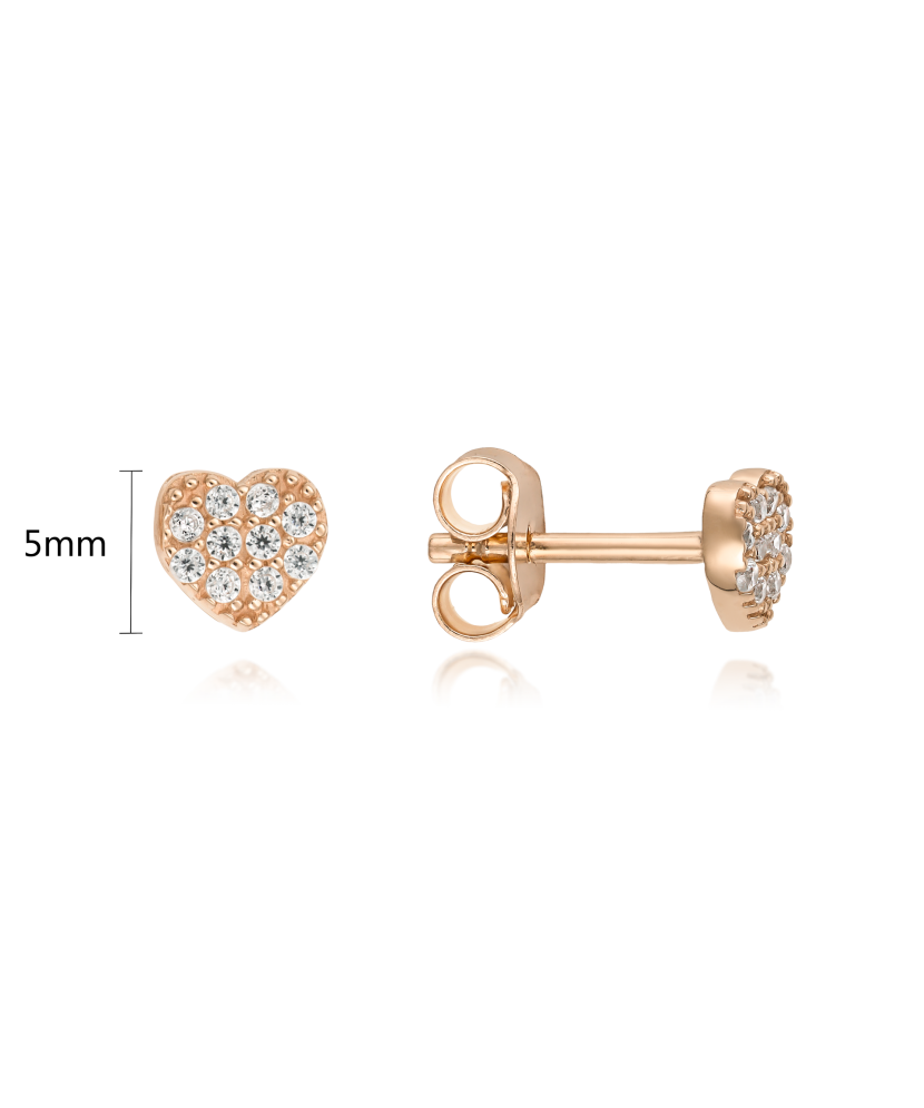 Kuldkõrvarõngad tsirkoonidega "südamekesed"