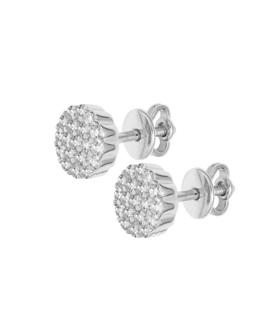 Valgest kullast kõrvarõngad tsirkoonidega