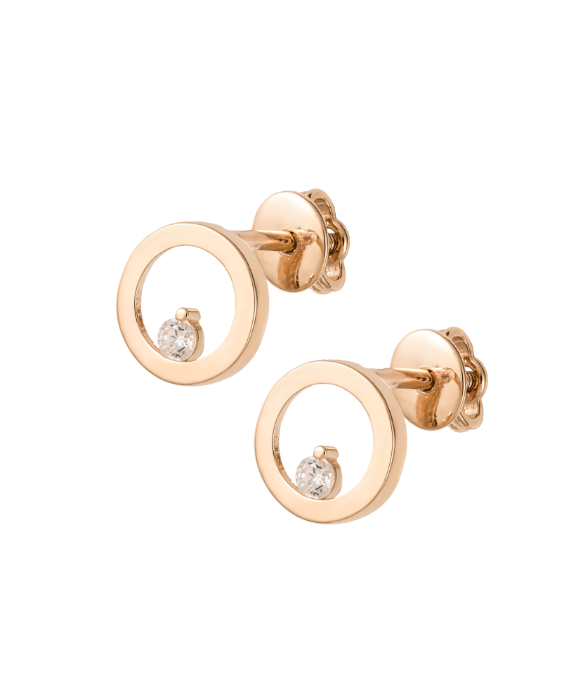 Золотые серьги с цирконами