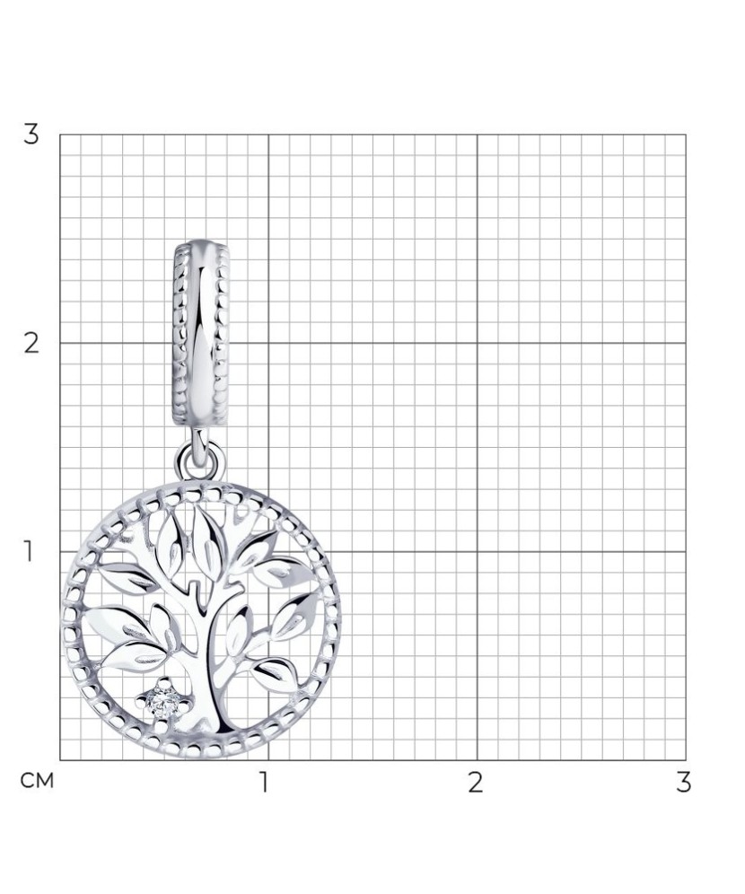 Sidabrinis pakabukas su cirkoniu "Gyvybės medis" - Sidabriniai pakabukai - Goldinga