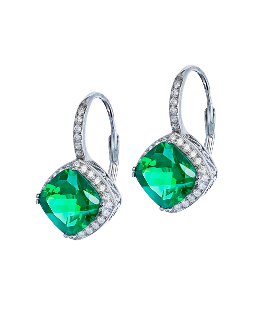 Серьги из серебра с цирконами