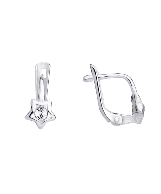 Серебряные детские серьги с цирконами "Звездочки"