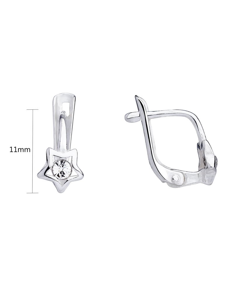 Laste Hõbekõrvarõngad tsirkoonidega "Tähekesed"