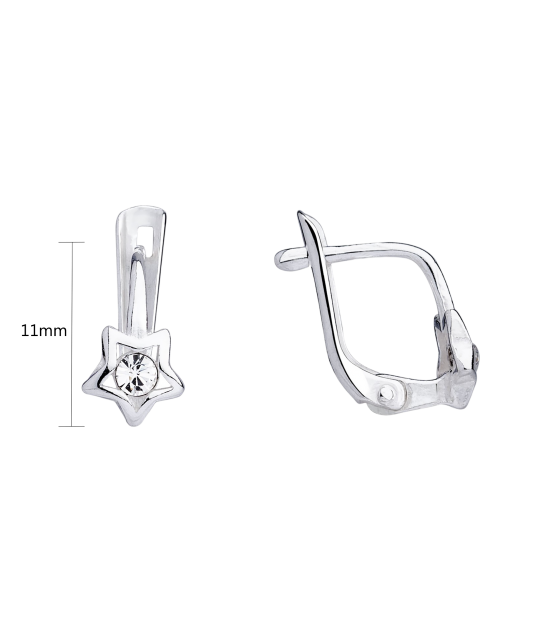 Laste Hõbekõrvarõngad tsirkoonidega "Tähekesed"