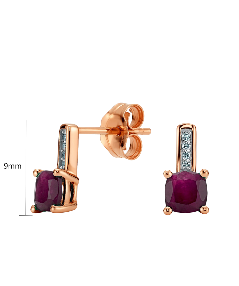 Kuldkõrvarõngad rubiinide ja briljantidega