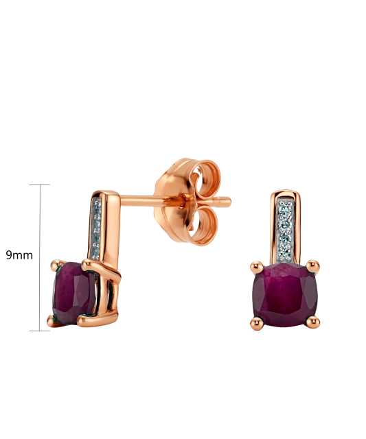 Kuldkõrvarõngad rubiinide ja briljantidega