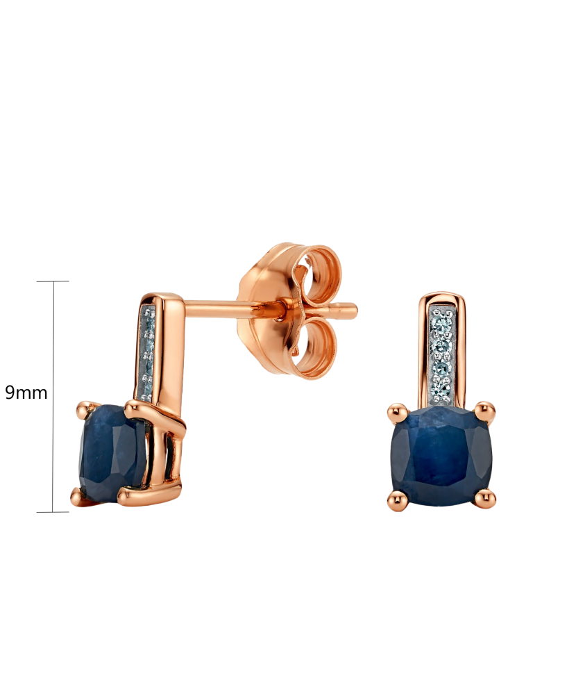 Серьги из золота с бриллиантами и сапфиром