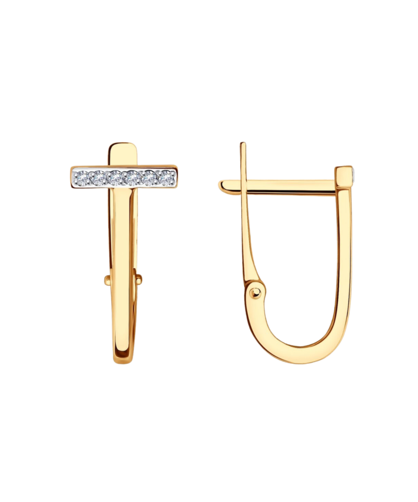 Золотые серьги с цирконами