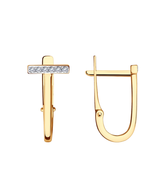 Золотые серьги с цирконами