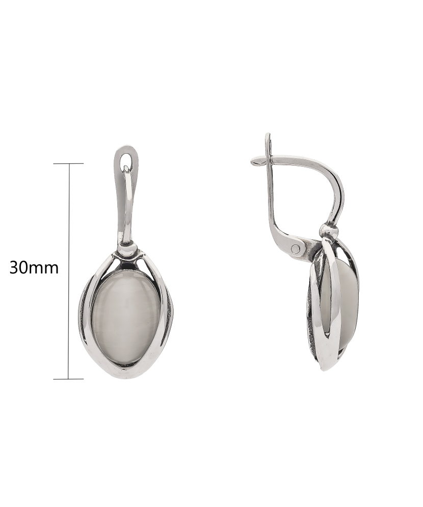 Hõbekõrvarõngad kassisilma kiviga - Goldinga