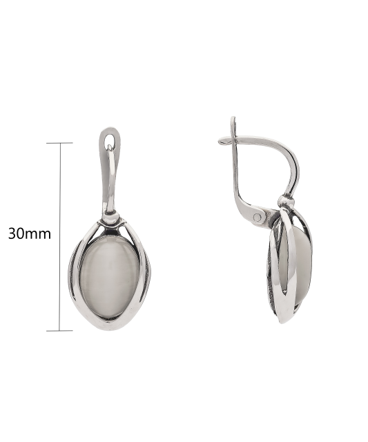 Hõbekõrvarõngad kassisilma kiviga - Goldinga