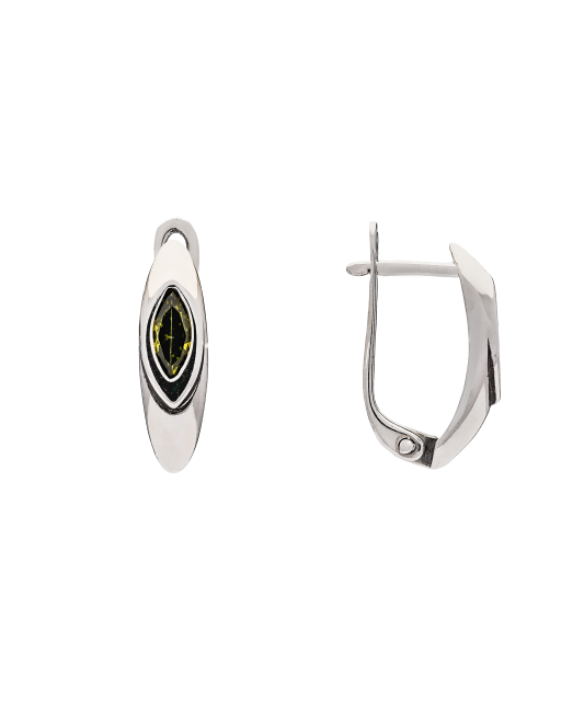 Серьги из серебра с цирконом