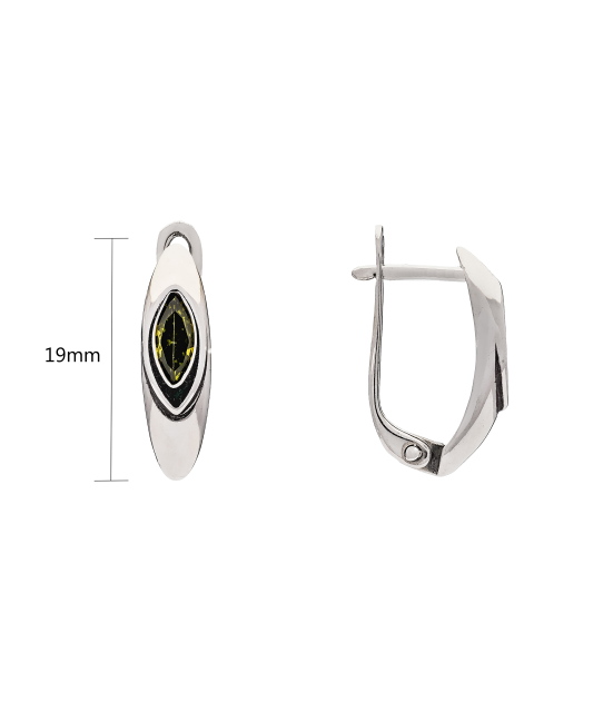 Серьги из серебра с цирконом