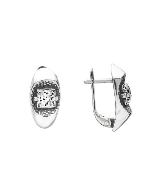 Серьги из серебра с цирконом