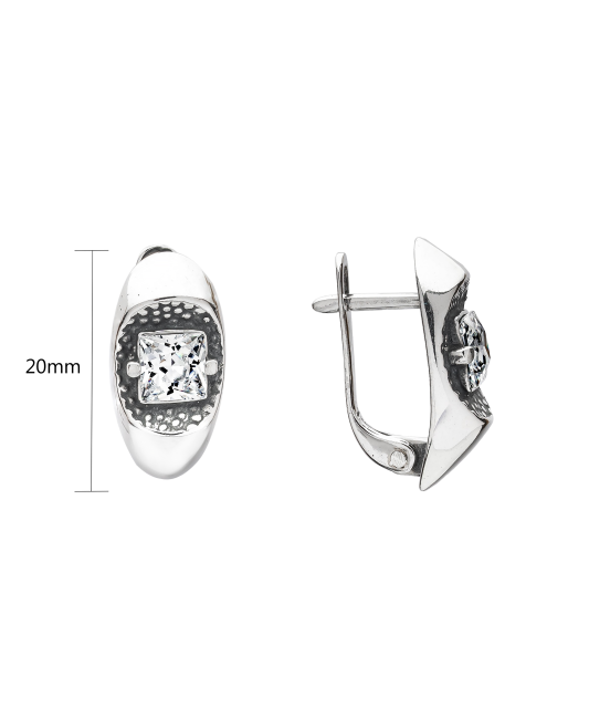 Серьги из серебра с цирконом