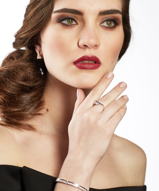 Браслет из позолоченного серебра с цирконами