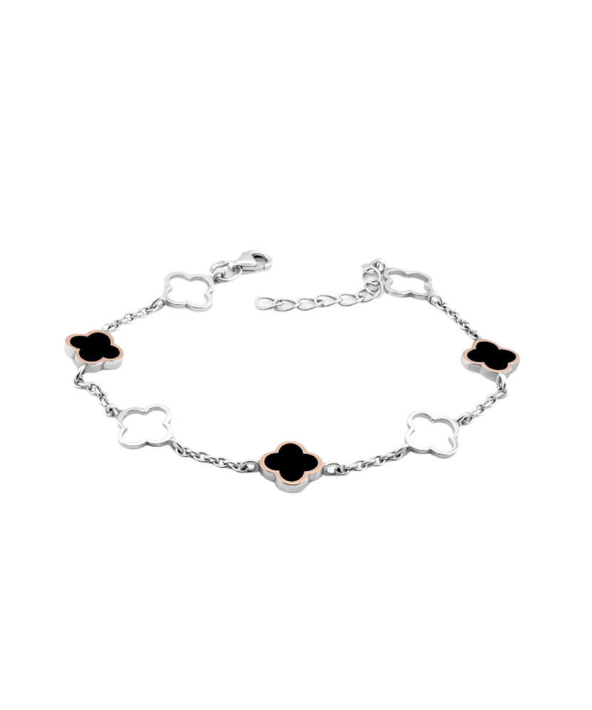 Kullatud hõbedane käevõru oonüksiga